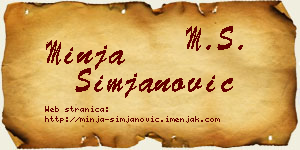 Minja Simjanović vizit kartica